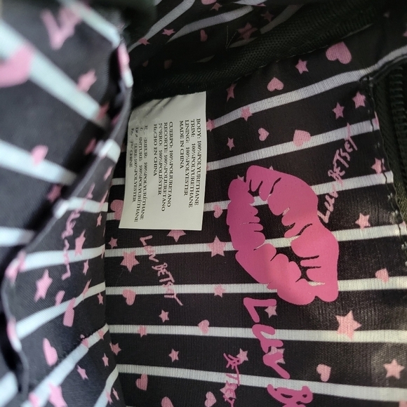 Luv Betsy by Betsy Johnson Rainbow Stripes Positive Verbage Small Backpack NWOT - Picture 3 of 8